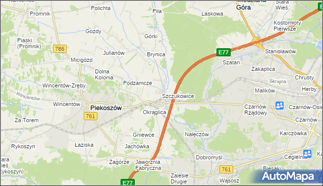 mapa Szczukowice, Szczukowice na mapie Targeo