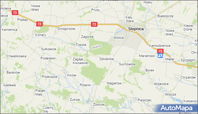 mapa Szklanów, Szklanów na mapie Targeo