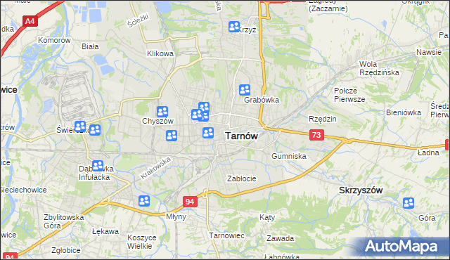 mapa Tarnów, Tarnów na mapie Targeo