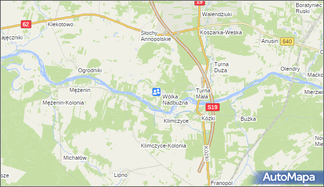 mapa Wólka Nadbużna gmina Siemiatycze, Wólka Nadbużna gmina Siemiatycze na mapie Targeo
