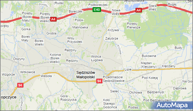 mapa Kawęczyn Sędziszowski, Kawęczyn Sędziszowski na mapie Targeo