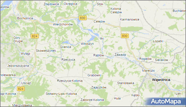 mapa Rąblów, Rąblów na mapie Targeo