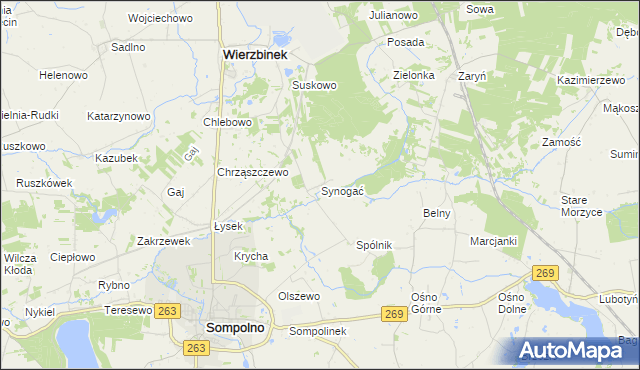 mapa Synogać, Synogać na mapie Targeo