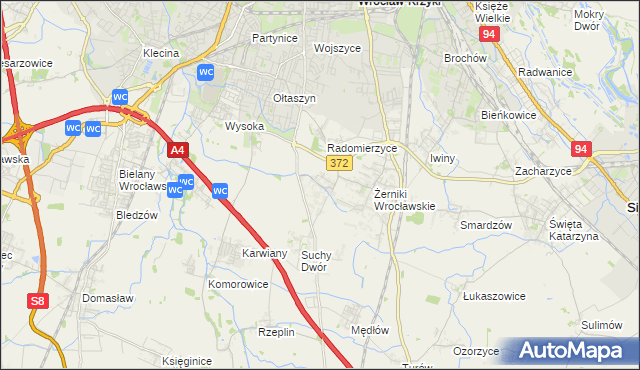 mapa Biestrzyków, Biestrzyków na mapie Targeo
