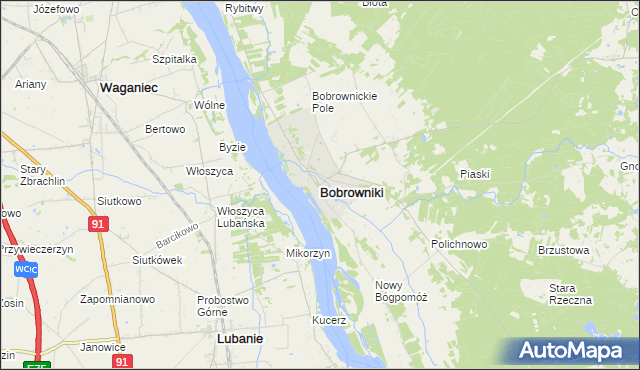 mapa Bobrowniki powiat lipnowski, Bobrowniki powiat lipnowski na mapie Targeo