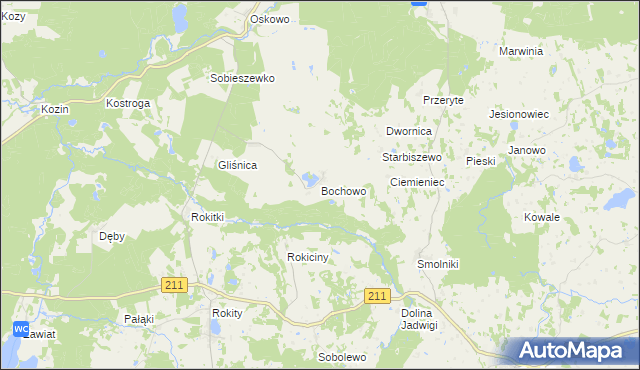 mapa Bochowo, Bochowo na mapie Targeo