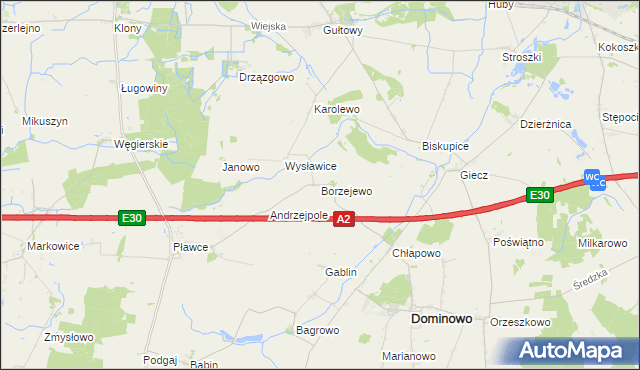 mapa Borzejewo, Borzejewo na mapie Targeo