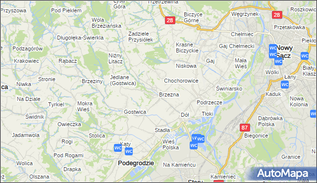 mapa Brzezna, Brzezna na mapie Targeo