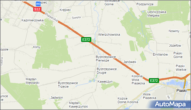 mapa Bystrzejowice Pierwsze, Bystrzejowice Pierwsze na mapie Targeo