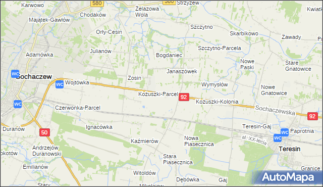 mapa Chrzczany, Chrzczany na mapie Targeo