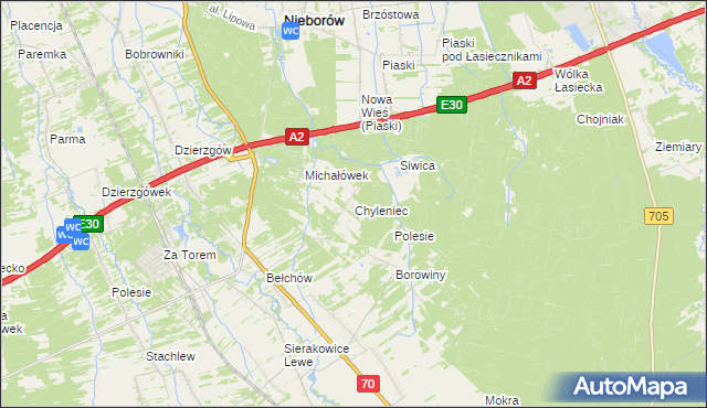 mapa Chyleniec, Chyleniec na mapie Targeo