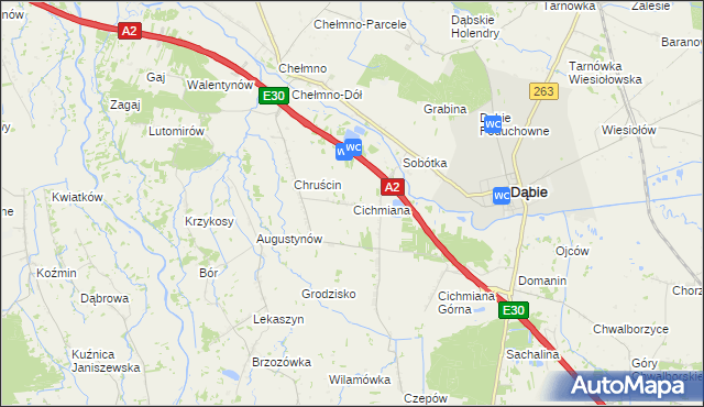 mapa Cichmiana, Cichmiana na mapie Targeo