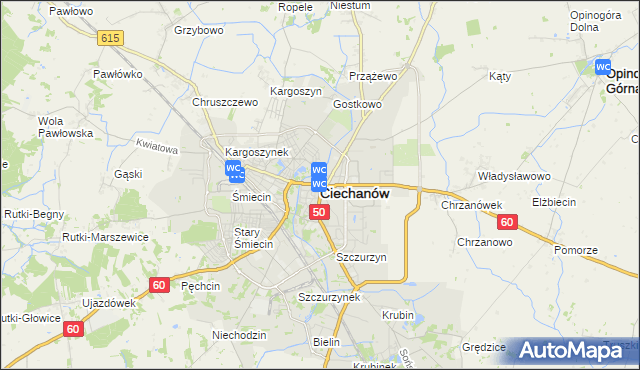 mapa Ciechanów, Ciechanów na mapie Targeo