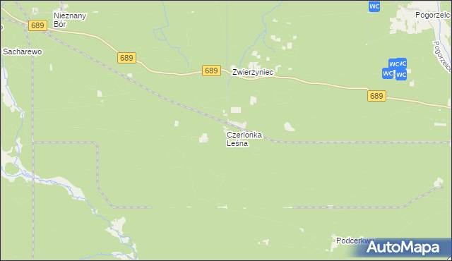 mapa Czerlonka Leśna, Czerlonka Leśna na mapie Targeo