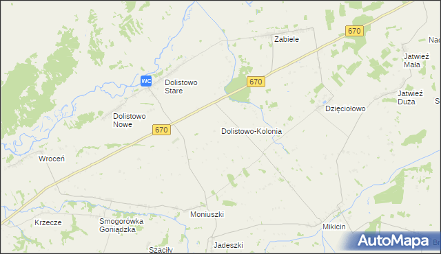 mapa Dolistowo-Kolonia, Dolistowo-Kolonia na mapie Targeo