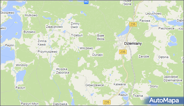 mapa Dunajki, Dunajki na mapie Targeo