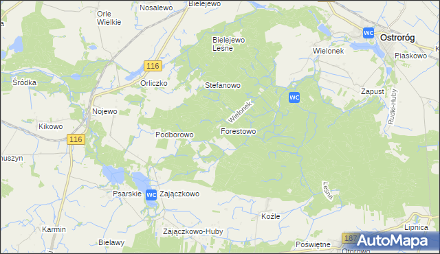 mapa Forestowo, Forestowo na mapie Targeo