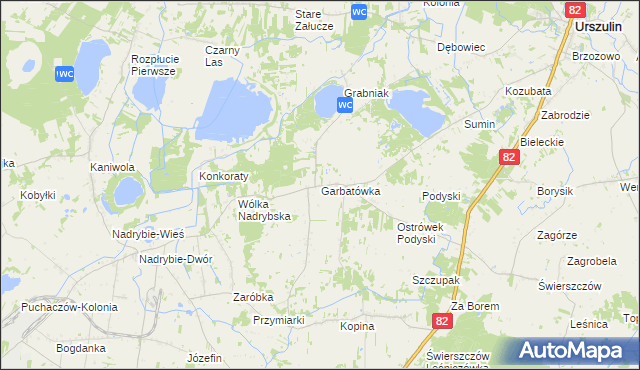 mapa Garbatówka, Garbatówka na mapie Targeo