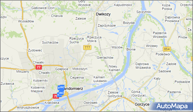 mapa Gierlachów, Gierlachów na mapie Targeo