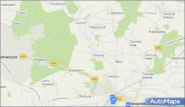 mapa Gliśnica gmina Odolanów, Gliśnica gmina Odolanów na mapie Targeo