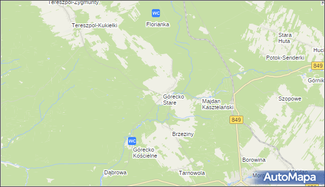 mapa Górecko Stare, Górecko Stare na mapie Targeo