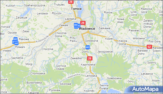 mapa Gorzeń Dolny, Gorzeń Dolny na mapie Targeo