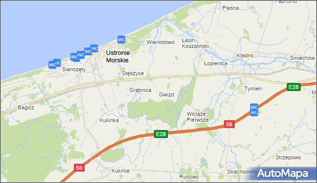 mapa Gwizd, Gwizd na mapie Targeo