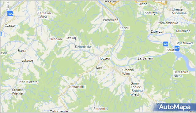 mapa Hoczew, Hoczew na mapie Targeo