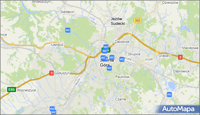 mapa Jelenia Góra, Jelenia Góra na mapie Targeo