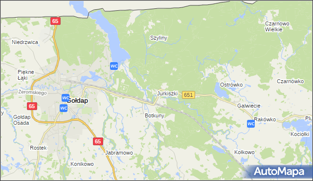 mapa Jurkiszki, Jurkiszki na mapie Targeo