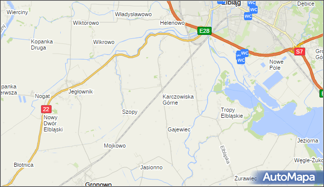 mapa Karczowiska Górne, Karczowiska Górne na mapie Targeo