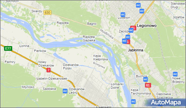 mapa Kępa Kiełpińska, Kępa Kiełpińska na mapie Targeo