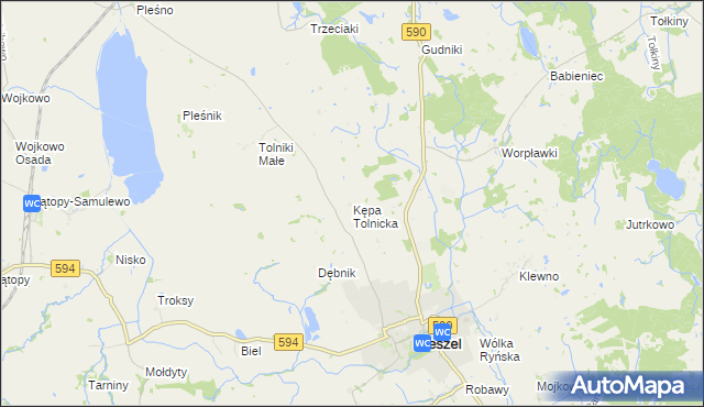 mapa Kępa Tolnicka, Kępa Tolnicka na mapie Targeo