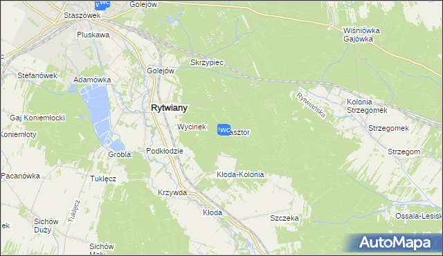 mapa Klasztor gmina Rytwiany, Klasztor gmina Rytwiany na mapie Targeo