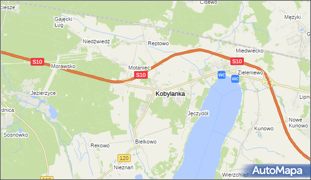 mapa Kobylanka powiat stargardzki, Kobylanka powiat stargardzki na mapie Targeo