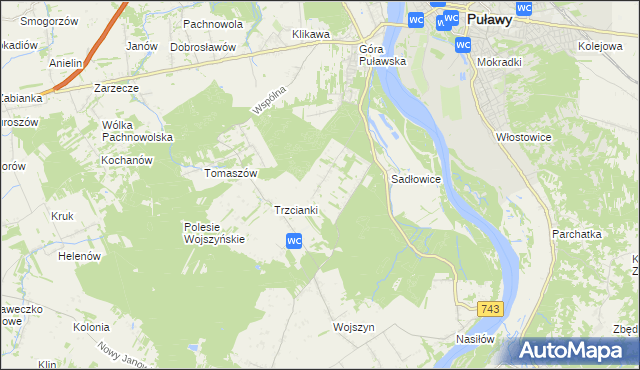 mapa Kolonia Góra Puławska, Kolonia Góra Puławska na mapie Targeo