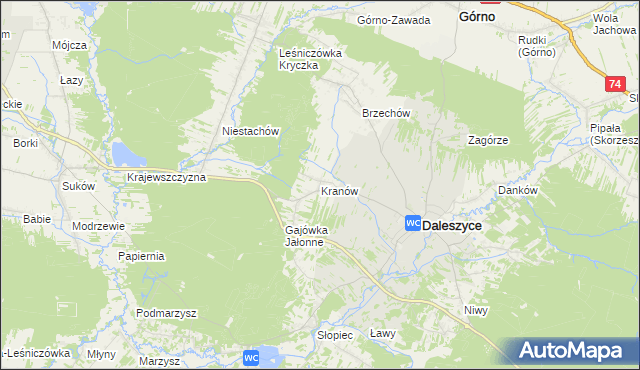 mapa Kranów, Kranów na mapie Targeo