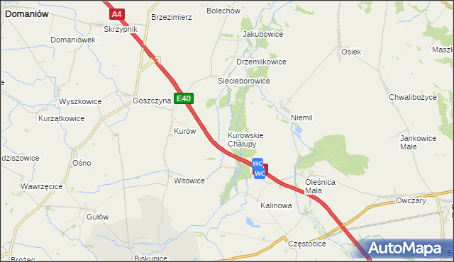 mapa Kurowskie Chałupy, Kurowskie Chałupy na mapie Targeo