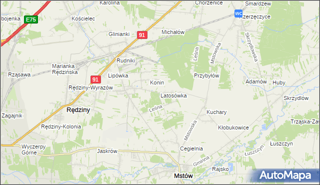 mapa Latosówka, Latosówka na mapie Targeo