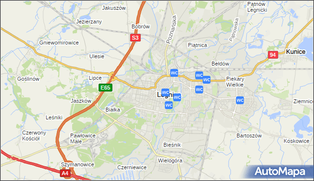 mapa Legnicy, Legnica na mapie Targeo
