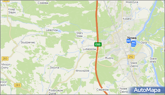 mapa Lubieszów gmina Nowa Sól, Lubieszów gmina Nowa Sól na mapie Targeo