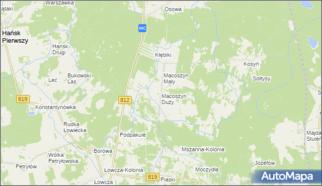 mapa Macoszyn Duży, Macoszyn Duży na mapie Targeo