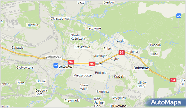 mapa Małobądz, Małobądz na mapie Targeo