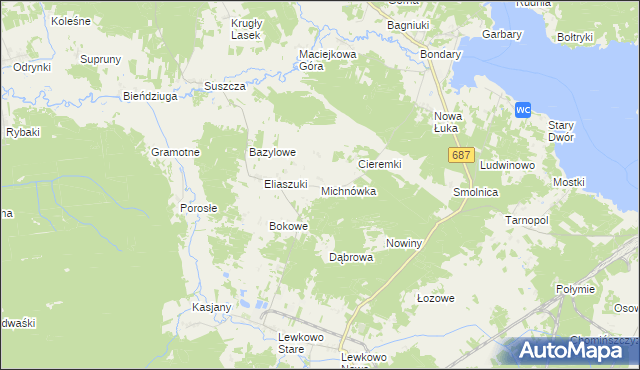 mapa Michnówka, Michnówka na mapie Targeo