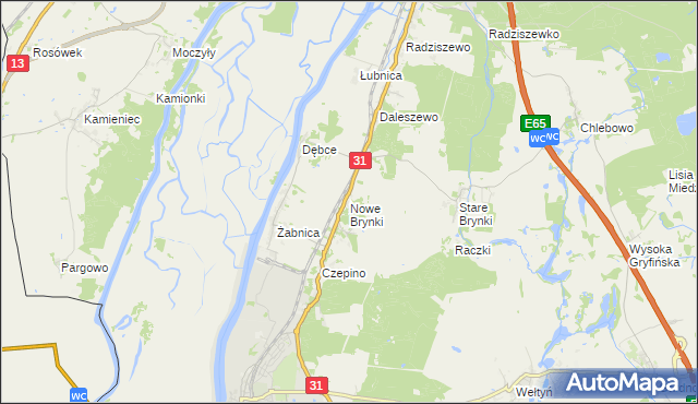 mapa Nowe Brynki, Nowe Brynki na mapie Targeo