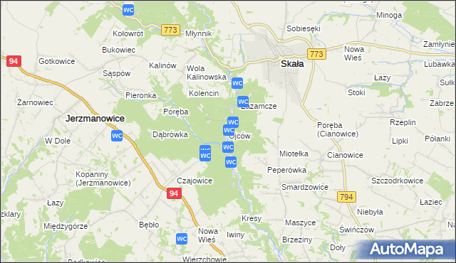 mapa Ojców, Ojców na mapie Targeo