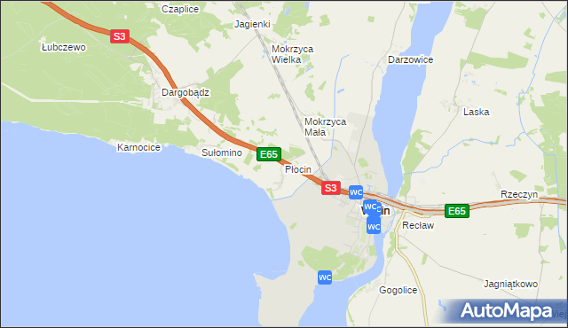 mapa Płocin, Płocin na mapie Targeo