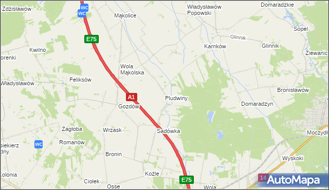 mapa Pludwiny, Pludwiny na mapie Targeo