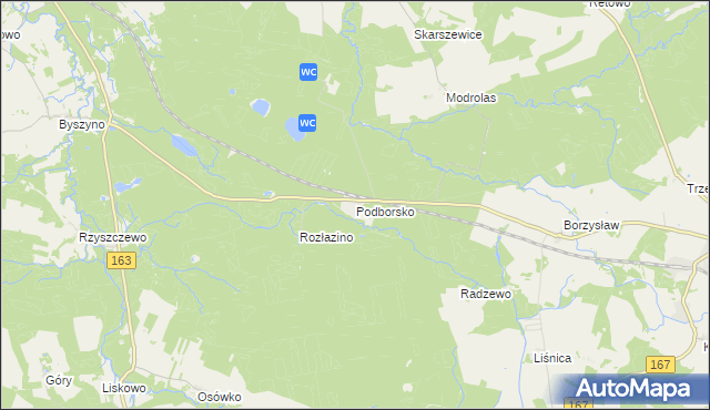 mapa Podborsko, Podborsko na mapie Targeo