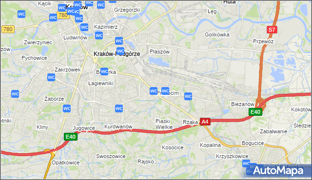 mapa Prokocim, Prokocim na mapie Targeo